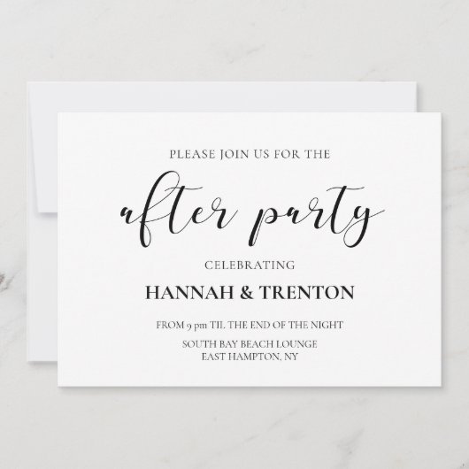 Elegant ontwerp bruiloft na feest kaart (Voorkant)