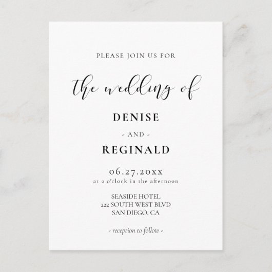 Elegant ontwerp bruiloft uitnodiging (Voorkant)