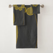 Elegant ontwerp, floreel, eenvoudig, cirkels, goud bad handdoek (Insitu)