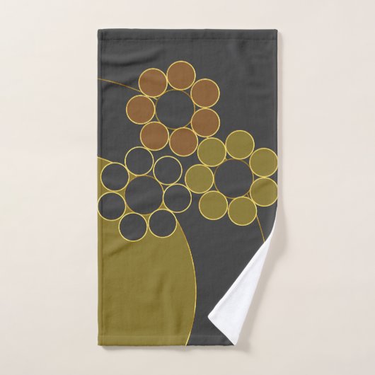 Elegant ontwerp, floreel, eenvoudig, cirkels, goud bad handdoek (Handdoek)