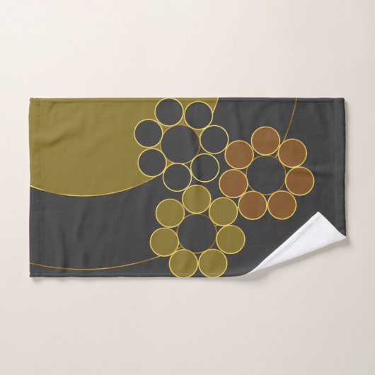 Elegant ontwerp, floreel, eenvoudig, cirkels, goud bad handdoek (Handdoek)