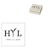 Elegant ontwerp met bloemen en Initiaal voor bruil Rubberstempel (Gestempeld)