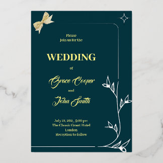 ELEGANT ONTWERP MET DONKERBLAUWE ACHTERGROND  FOLIE UITNODIGING