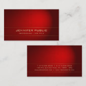 Elegant Ontwerp Modern Goud Rode Elite Duidelijke Visitekaartje (Voorkant / Achterkant)