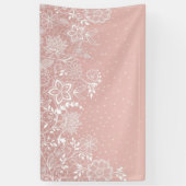 Elegant ontwerp van de witte kant florale en confe spandoek (Verticaal)