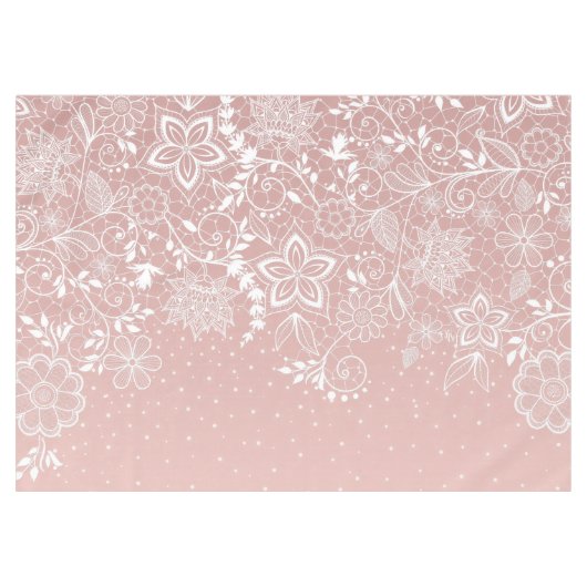 Elegant ontwerp van de witte kant florale en confe tafelkleed (Voorkant (Horizontaal))