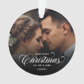 Elegant onze eerste kerst als meneer en mevrouw 2- ornament (voorkant)