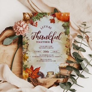 Elegant Oogsttafel Thanksgiving Diner Kaart