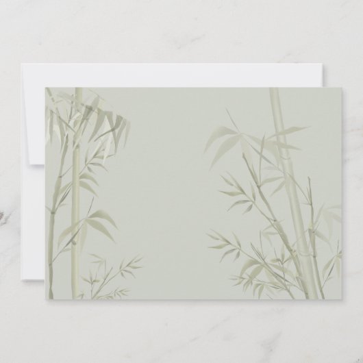 Elegant oosters bamboe 60e verjaardagsfeestje kaart (Achterkant)