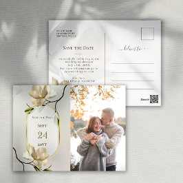 Elegant Oosters Magnolia Bruiloft Save the Date Briefkaart