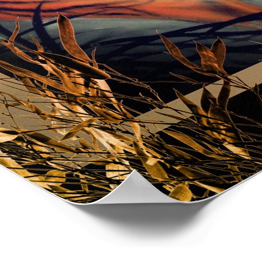 Elegant oostertijger en bamboe elegant poster (Hoek)