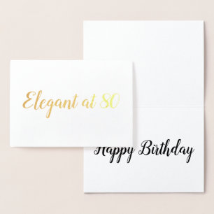 Elegant op 80-jarige verjaardag personaliseren folie kaarten