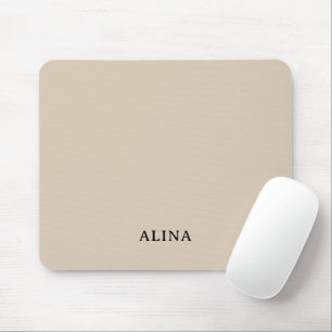 Elegant Op Maat Gemaakte Beige & Monogram Muismat