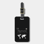 elegant op maat gesneden bagage, zwart label bagagelabel (Voorkant verticaal)