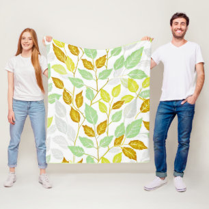 Elegant op Natuur geïnspireerd bladontwerp Fleece Deken