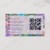 Elegant Opal Gemstone Modern QR Code Visitekaartje (Achterkant)