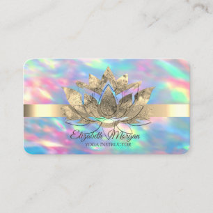 Elegant Opal Holographic, Gold Stripe, Lotus Visitekaartje