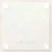 Elegant Opal Stone Texture Modern Script Custom Glazen Onderzetter (Achterkant)