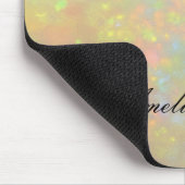 Elegant Opal Stone Texture Modern Script Custom Muismat (Hoek)