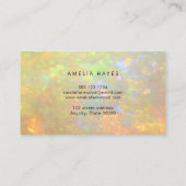 Elegant Opal Stone Texture Modern Script Visitekaartje (Achterkant)