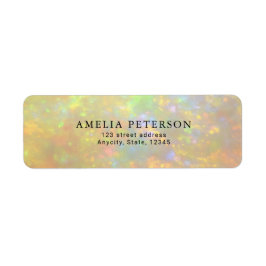 Elegant Opal Stone Texture Return Address Etiket