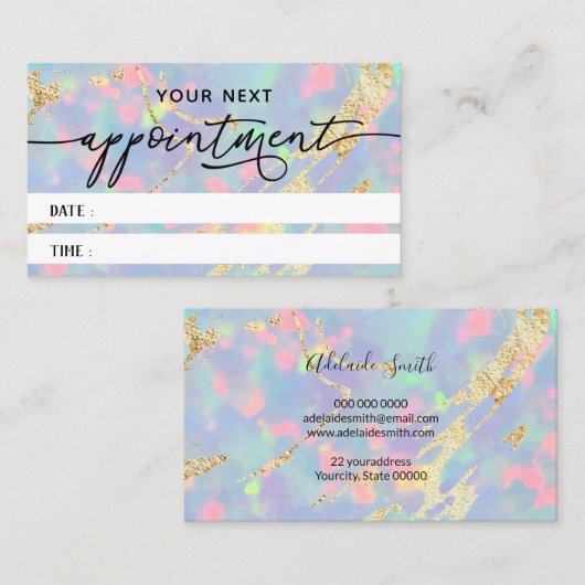 elegant opal texture appointment card visitekaartje (Voorkant / Achterkant)