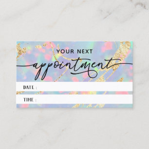 elegant opal texture appointment card visitekaartje