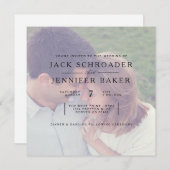 Elégant Opaque Photo Overlay Mariage Invitation (Devant / Derrière)