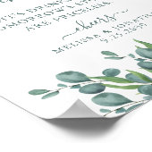 Elegant Open Bar Eucalyptus Persoonlijk huwelijk Poster (Hoek)