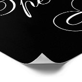 Elegant Open Bar White Script | Horizontale tabel Poster (Hoek)