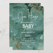 Elegant open huis baby shower kaart (Voorkant / Achterkant)