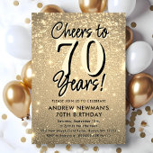 Elégant or 70e anniversaire Invitation