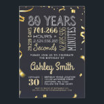Elégant or 80e anniversaire Invitation - 80 ans<br><div class="desc">80 ans est quelque chose à célébrer! La grande fête arrive-t-elle bientôt ? Qu'est-ce qui pourrait être plus beau que d'inviter vos amis et votre famille avec cette belle invitation d'anniversaire ? Cette invitation montre 80 Ans en Jours, Heures, Minutes et même Secondes! Personnalisez-le avec un nom, une adresse et...</div>