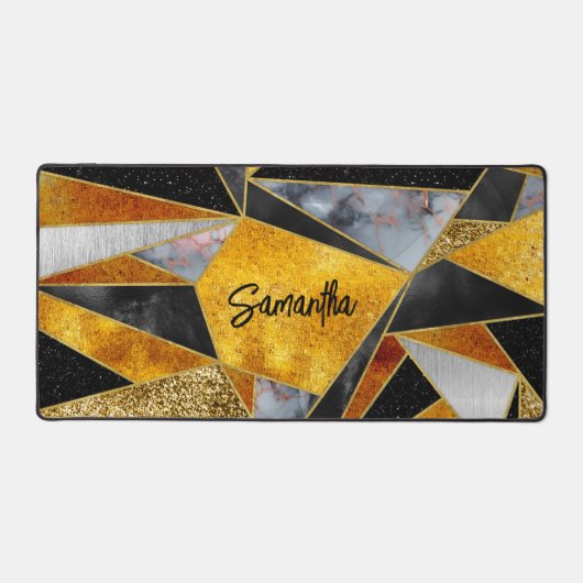 Elégant or abstrait noir géométrique (Recto)