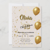 Elégant or Anniversaire Invitation - Enfants Ados (Devant)