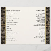 Elégant or antique baroque, programme de mariage (Dos)