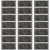 Elégant or Art Déco sur noir Étiquette de adresse  (Devant)