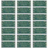 Elégant or Art Déco & vert Étiquettes de adresse d (Devant)