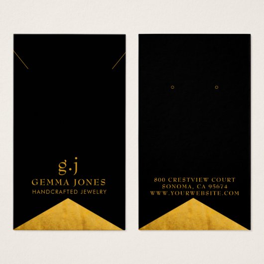 Elégant or BlackGold Foil bijouterie (Devant & derrière)