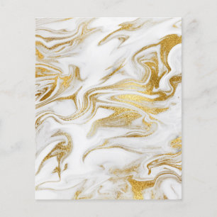 Elégant or Blanc Faux Marbre Papier à gratte-ciel