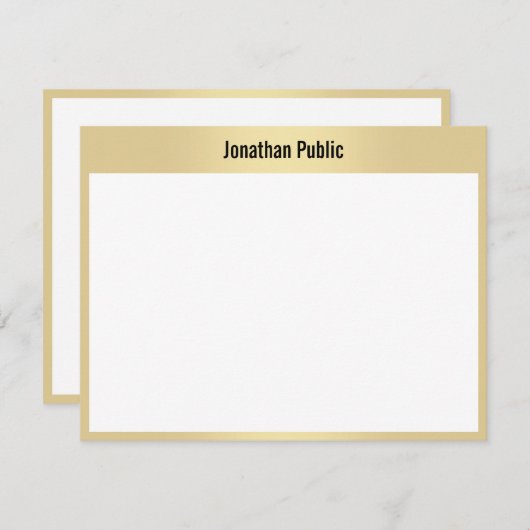 Elégant or blanc Modèle tendance design moderne (Devant / Derrière)