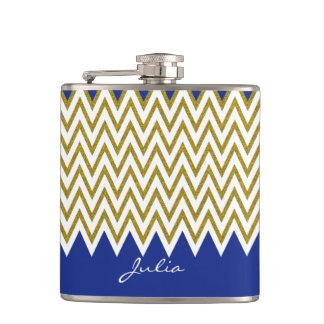 Élégant or Chevron Flacon personnalisé