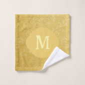 Élégant or clair baroque Damas personnalisé (Gant de toilette)