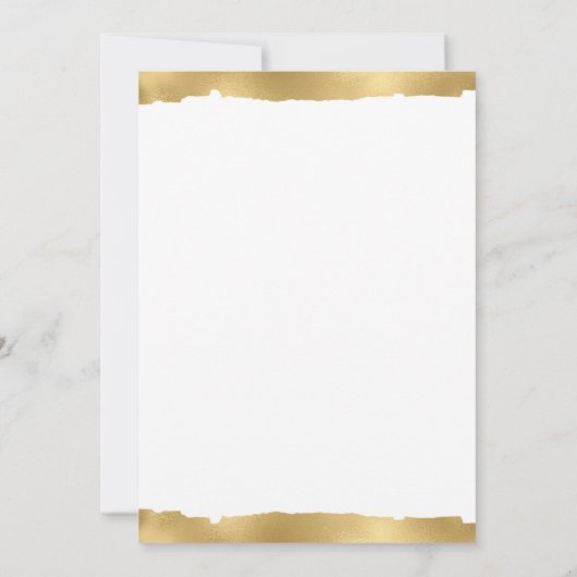 Elégant or déchiré Faire-part de mariage blanc (Dos)