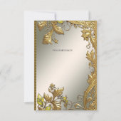 Élégant or décoratif Carte de remerciements floral (Dos)