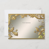 Élégant or décoratif Carte de remerciements floral (Dos)