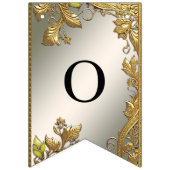 Elégant or décoratif drapeau à Bunal Floral (Deuxième drapeau)