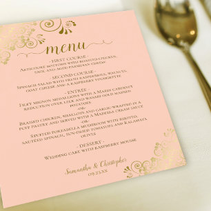 Elégant or dentelle corail Pêche budget menu Maria