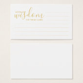 Élégant or et blanc Mariage mots de sagesse (Devant & derrière)