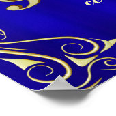 Elégant or et bleu sucré 16 Affiche de bienvenue (Coin)